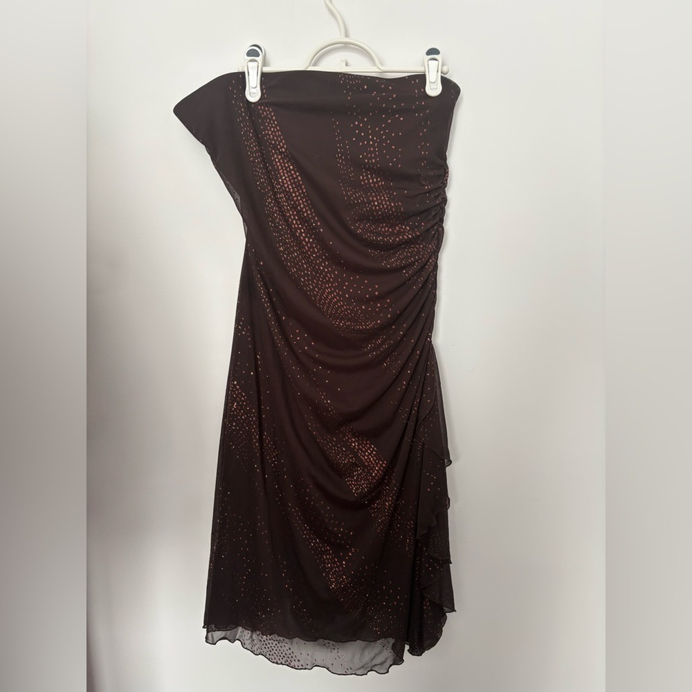 Jessica brown dress with glitter spots